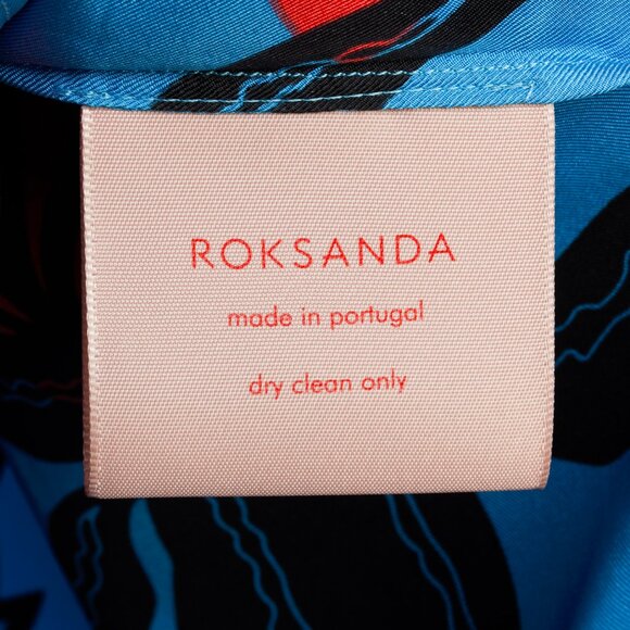 Roksanda SS/18 Aviana Blue Floral Silk Long-Sleeve Mini Dress - Picture 10 of 11